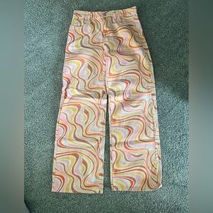 swirly wide leg jeans high rise